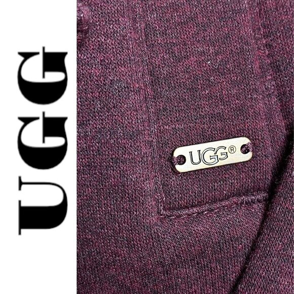 UGG Charlynne Burgundy Red Fleece Lined Mock‎ Neck Cape Poncho, Large - Picture 12 of 15